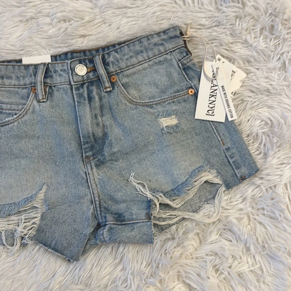 NWT BlankNYC Revolve The Barrow High Rise vintage jean shorts women size 24